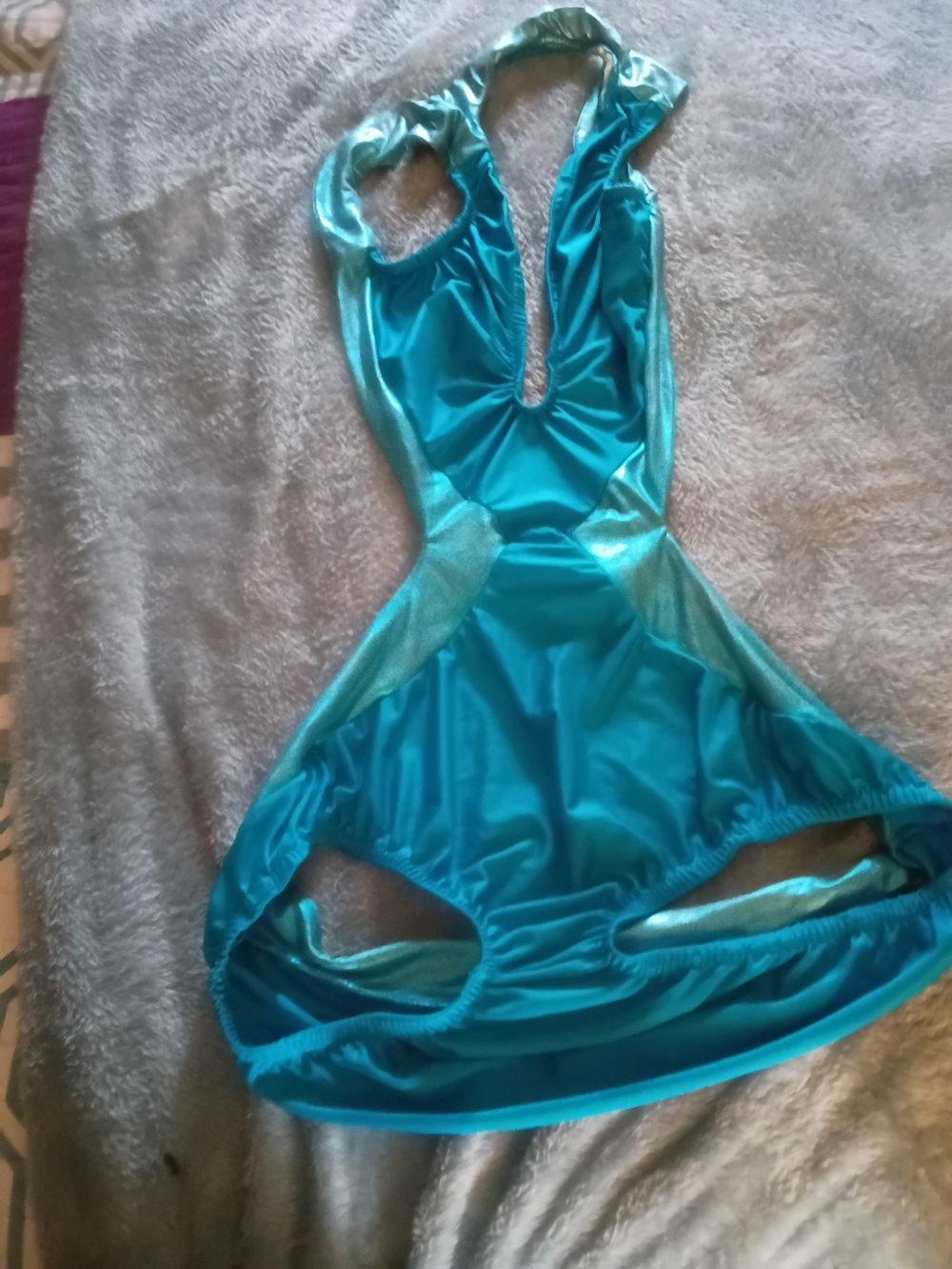 Womens Teal One-Piece Swimsuit - Shiny Teal